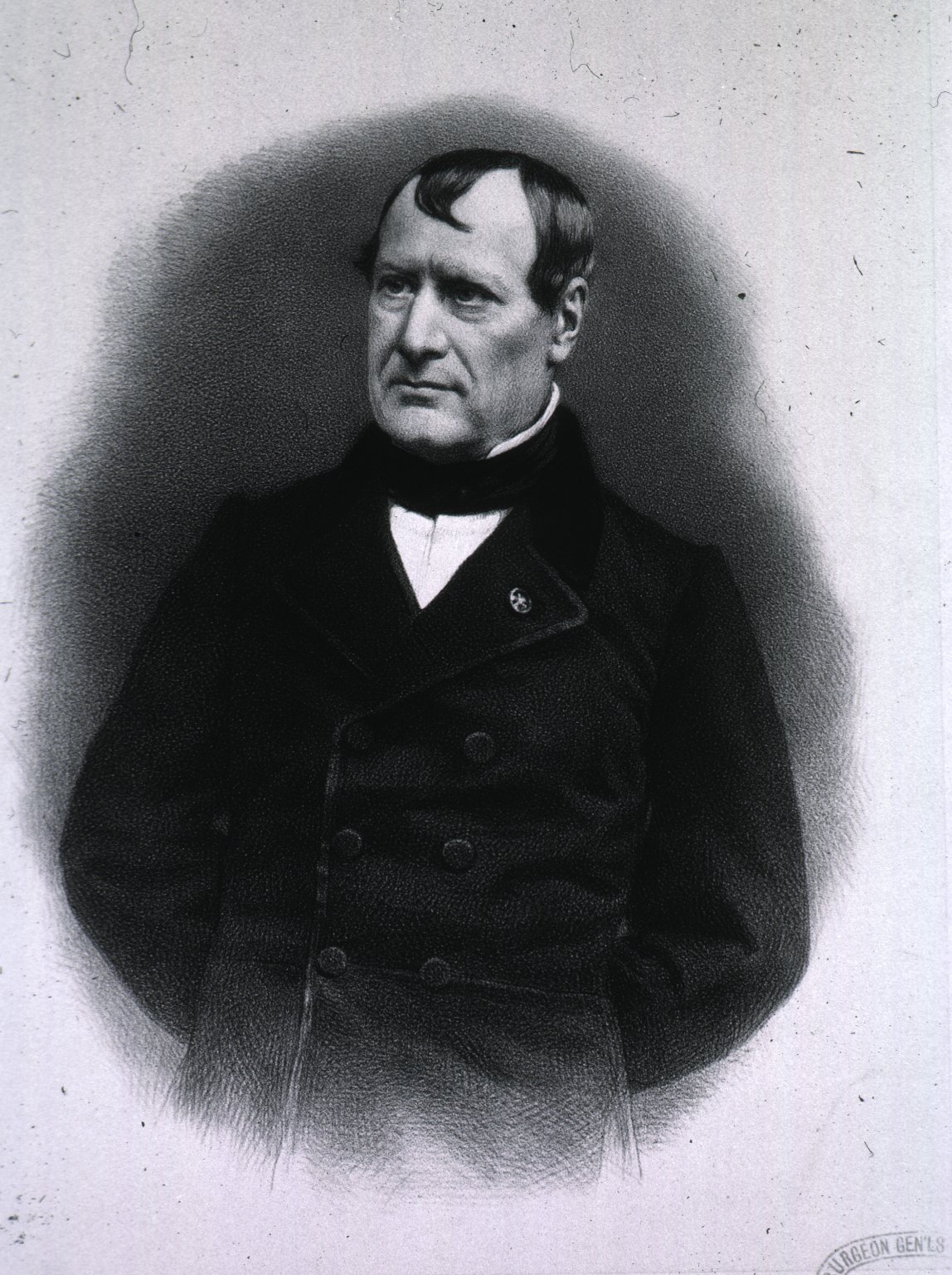 Portrait gravé de Pierre Flourens, physiologiste français (1794-1867), en redingote.